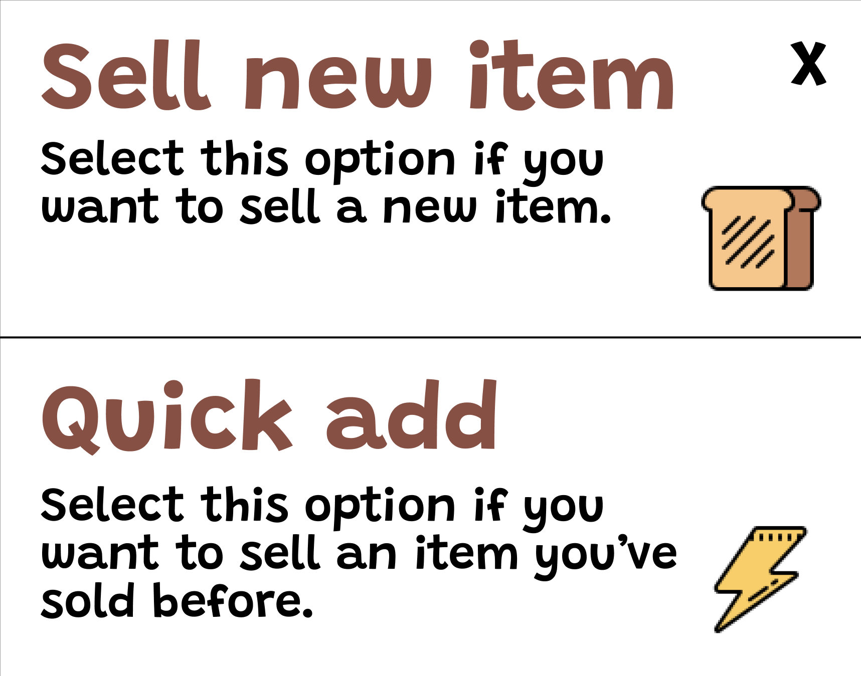 Add item modal