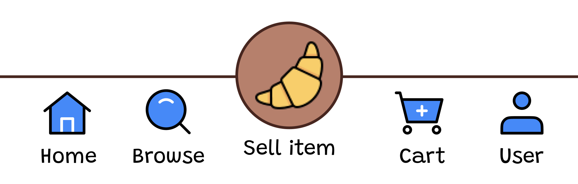 Bakery board bottom navbar